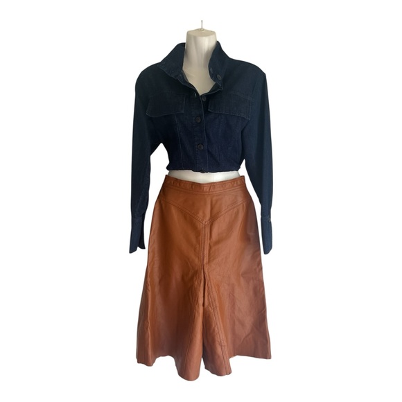 the brass plum Pants - leather Gaucho Pants vintage 70's High Rise Wide Leg long culottes leather